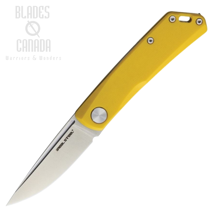 Real Steel Luna Lite Slipjoint Folding Knife, D2, G10 Yellow, 7032